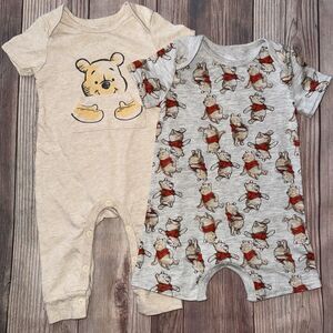Disney Baby 6/9 Months Winnie The Pooh Bodysuits